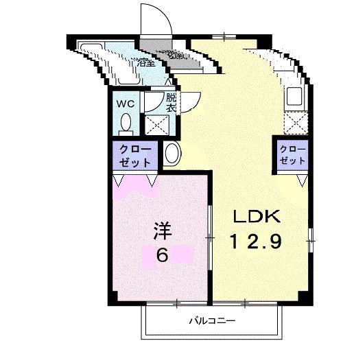 ハイツグリーンスカイ(1LDK/1階)の間取り写真