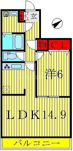 FREAHEIM(1LDK/4階)の間取り写真