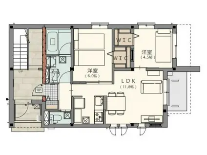 アーバンプレジオ大森北(2LDK/1階)の間取り写真