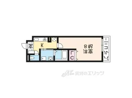プランドール幸(1K/1階)の間取り写真