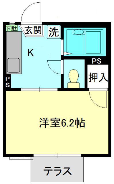 ハイツ桜台A棟(1K/1階)の間取り写真