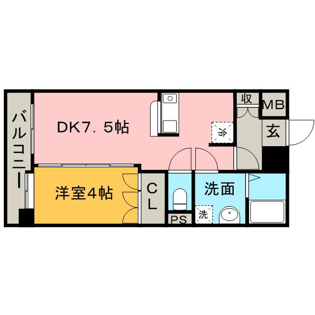 みついビル(1LDK/3階)の間取り写真