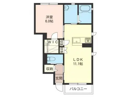 ティンカーベル(1LDK/1階)の間取り写真