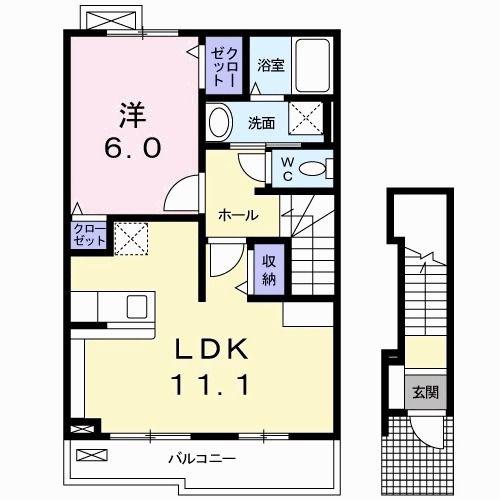 M.YSTORY(1LDK/2階)の間取り写真