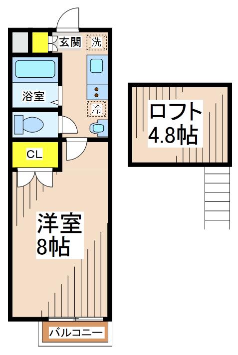 メゾンドラフィーネ(1K/2階)の間取り写真