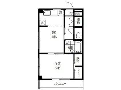 グリーンフラッツ宮本町(1DK/1階)の間取り写真