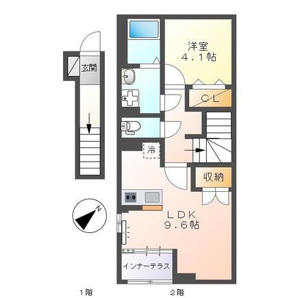 YS・LIEN(1LDK/2階)の間取り写真