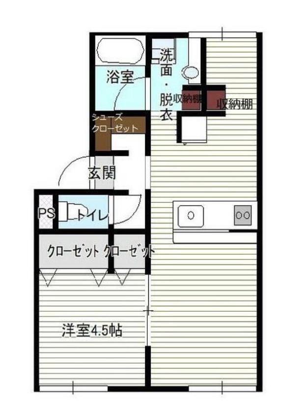 サニーハイツ(1LDK/1階)の間取り写真