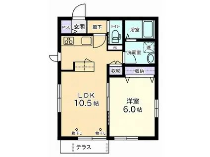 MY KUGAYAMA(1LDK/1階)の間取り写真