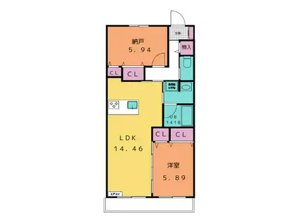 グランドゥール桜橋 A(1SLDK/5階)の間取り写真