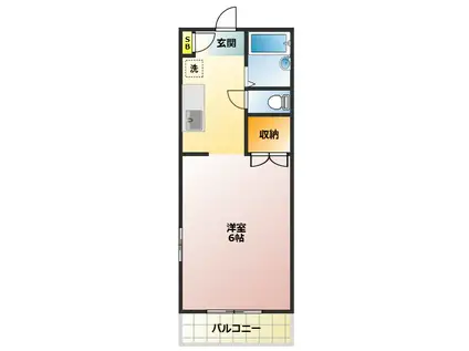 フォレストブライト(ワンルーム/3階)の間取り写真