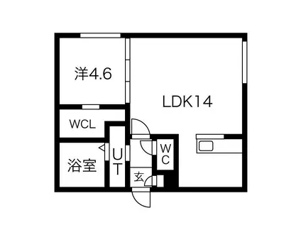 PECHE山鼻D(1LDK/3階)の間取り写真