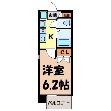 パルティール城西(1K/10階)の間取り写真