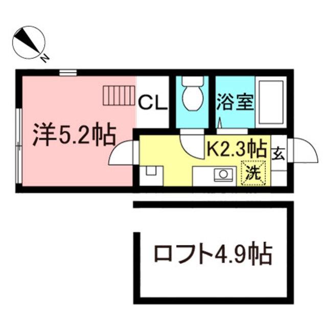 グランメゾン(1K/2階)の間取り写真