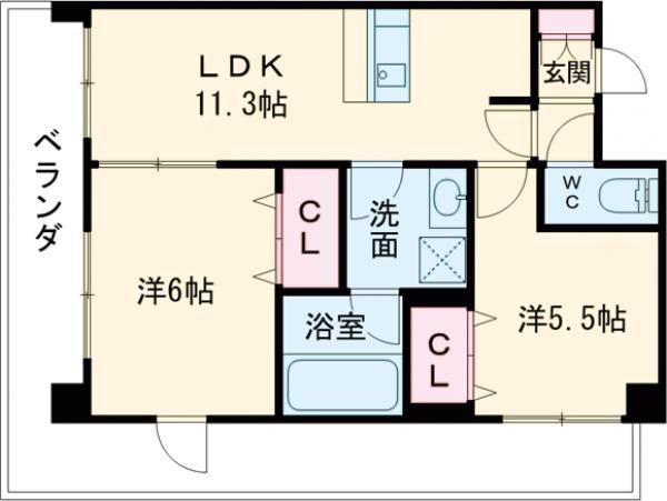プレステージ10番館(2LDK/2階)の間取り写真