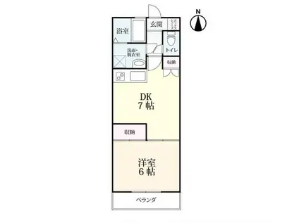 レジデンス城内(1DK/2階)の間取り写真