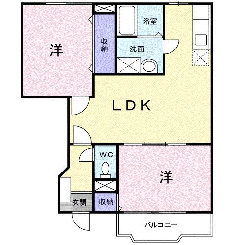 メゾン・アラモード(2LDK/1階)の間取り写真