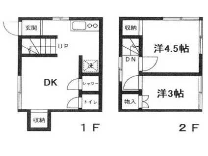 池袋要町ハウス(2DK/1階)の間取り写真