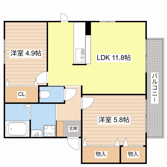 スピアーノ(2LDK/2階)の間取り写真