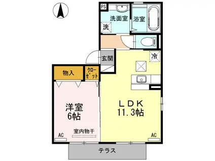 フェリーチェ(1LDK/1階)の間取り写真