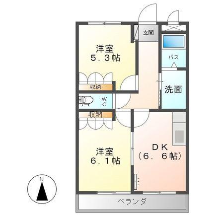 サンプレイスK(2DK/1階)の間取り写真