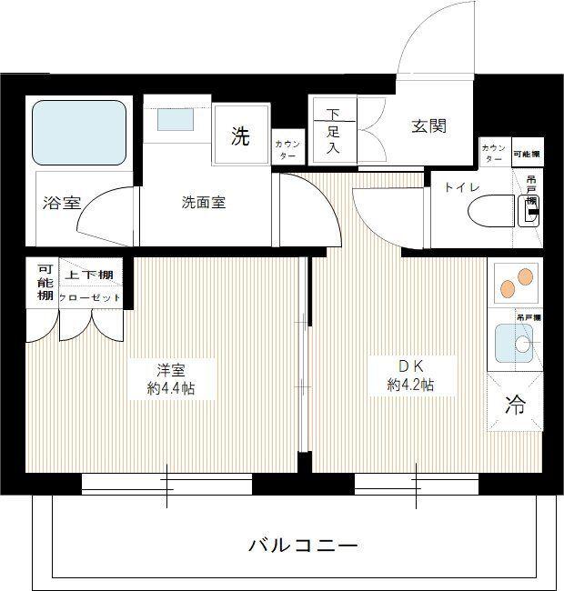 ARCOBALENO ITABASHISAKURAGAWA(1DK/4階)の間取り写真