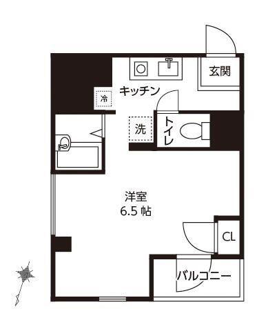 グランシャリオ蓮沼(ワンルーム/6階)の間取り写真