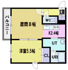 ボーンビルドⅡ(1LDK/1階)の間取り写真