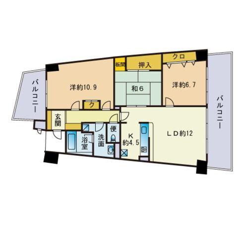 アイランドシティインフィニガーデンサウス棟(3LDK/3階)の間取り写真
