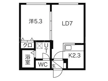 グリーンヒル美園(1LDK/4階)の間取り写真