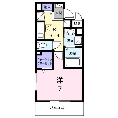 リッシュ(1K/1階)の間取り写真
