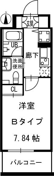 ウィズ丸子通(1K/5階)の間取り写真