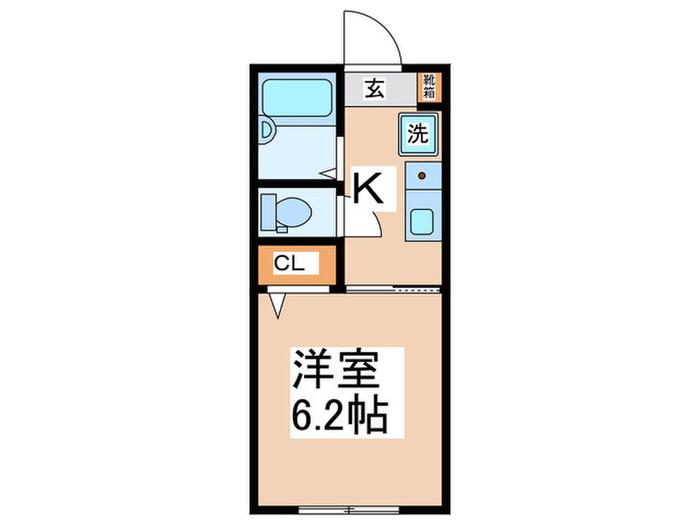 朝日町アパート(1K/3階)の間取り写真