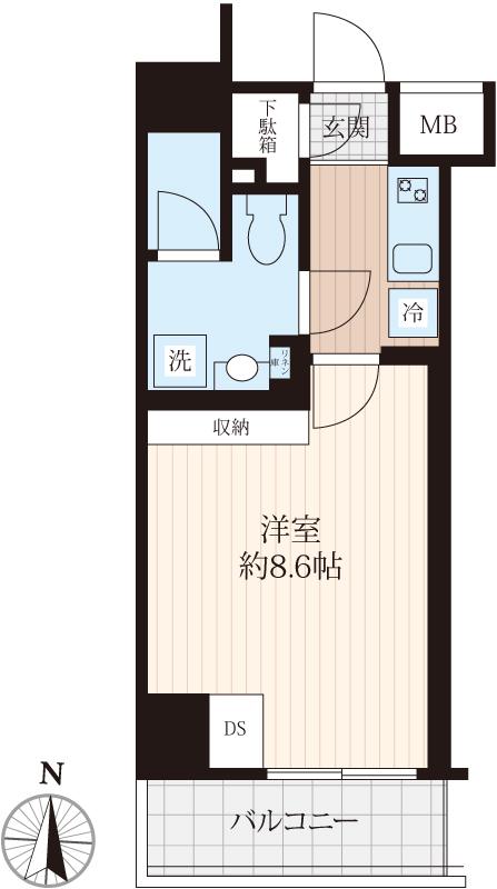 TRACK両国(1K/5階)の間取り写真