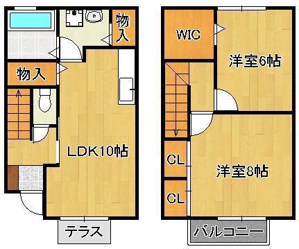 グリーン・ハウス(2LDK/1階)の間取り写真