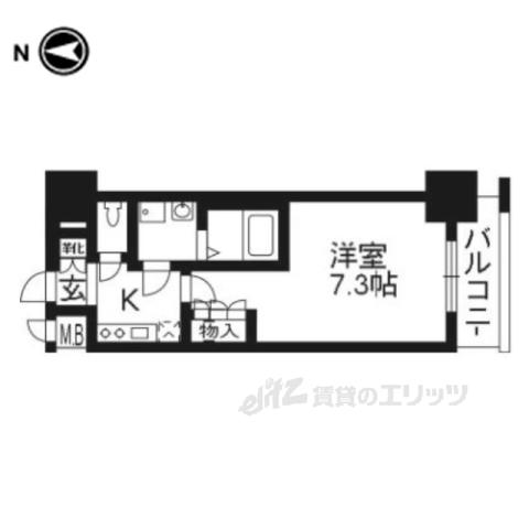 エスリード烏丸五条駅前(1K/2階)の間取り写真