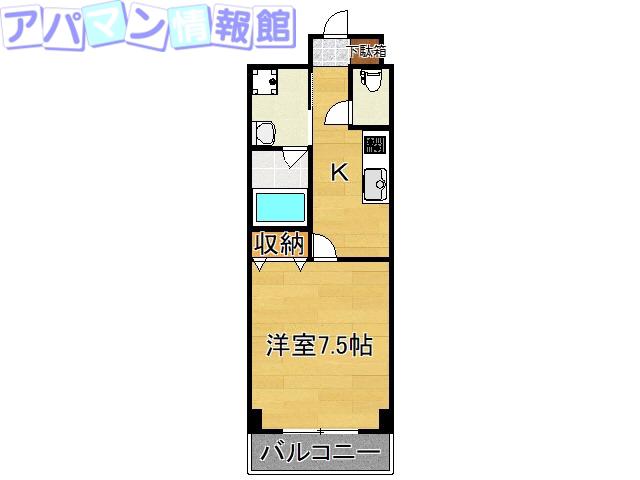 AZALEA PARK SASAGUCHI(1K/4階)の間取り写真