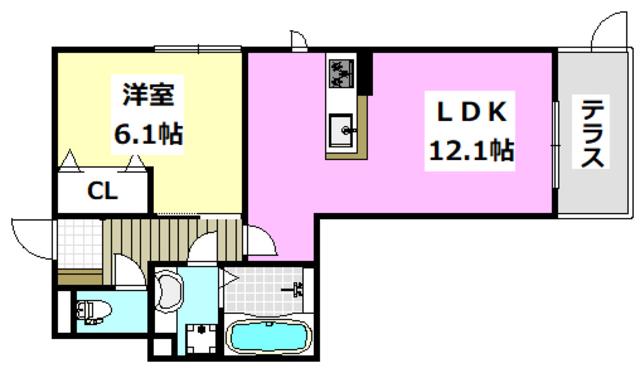 SOPHIA COURT桜町(1LDK/1階)の間取り写真