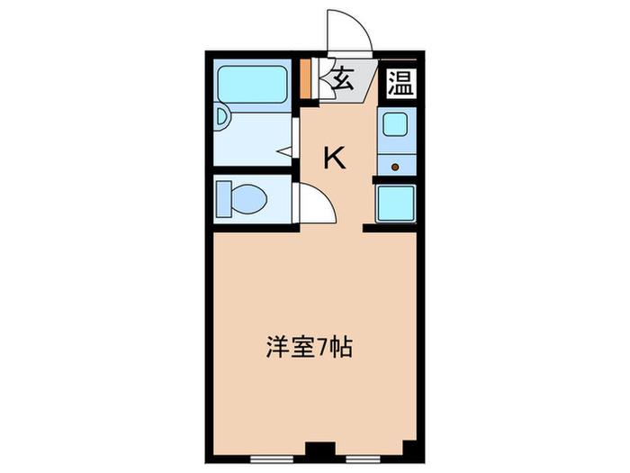 フラット5出来野(1K/2階)の間取り写真