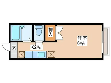 メゾンシェリール(1K/1階)の間取り写真