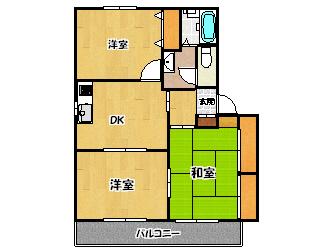 サンライフ大塔A棟(3DK/1階)の間取り写真