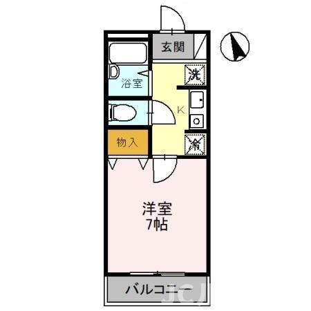 ヒルズ21(1K/1階)の間取り写真