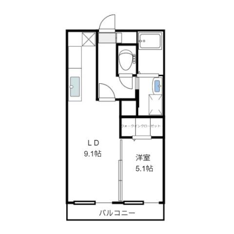 フィネス長瀬(1LDK/1階)の間取り写真