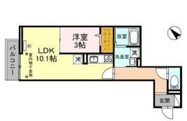シャルール川越(1LDK/3階)の間取り写真