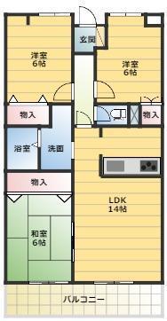 グランコート 鈴の宮(3LDK/3階)の間取り写真