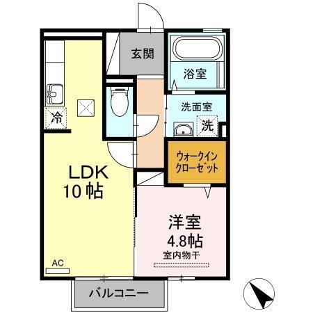 POPO・ベルグ(1LDK/1階)の間取り写真