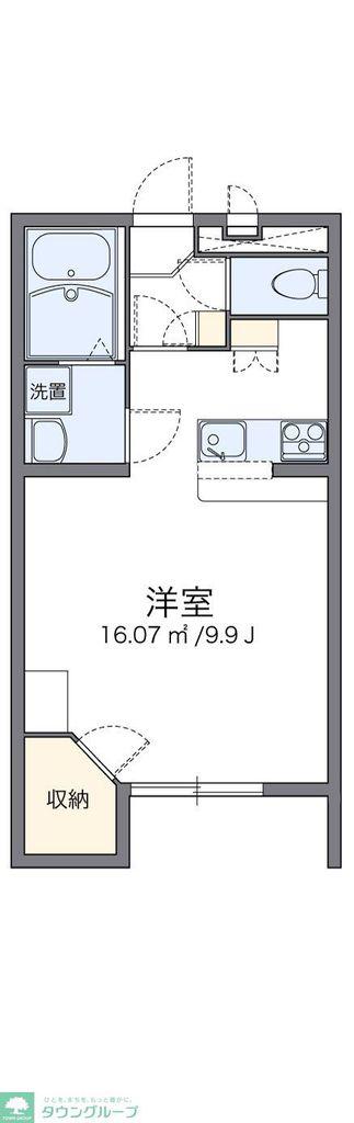 レオパレスマンダリーヌ(1K/1階)の間取り写真