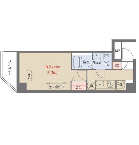 DELCCS梅屋敷(1K/7階)の間取り写真