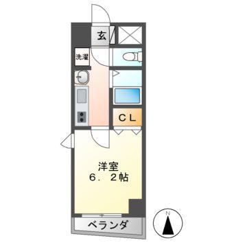 プレサンス泉シティアーク(1K/10階)の間取り写真