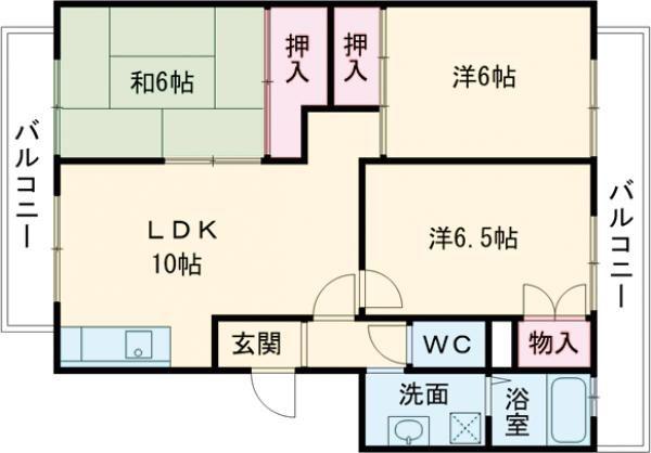 スカイマンション日吉(3LDK/4階)の間取り写真